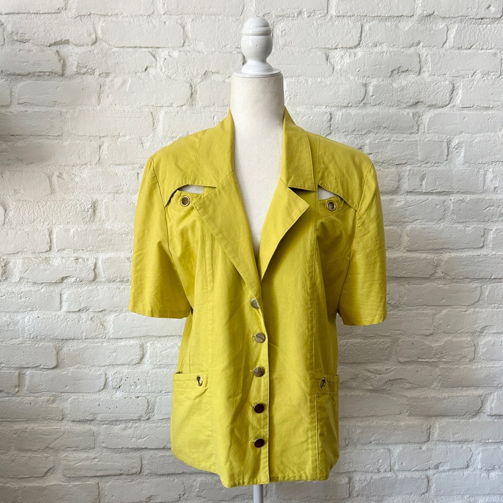 Vintage Short Sleeve Cut Out Blazer with Grommets